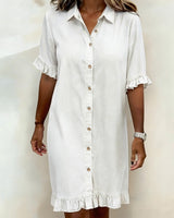 Maria | Robe en Denim Confortable avec Plis Flatteurs