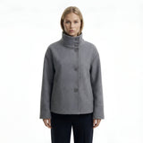 Veste effet laine à col montant